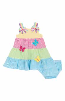 Rare Editions Butterfly Seersucker Dress & Bloomers Set