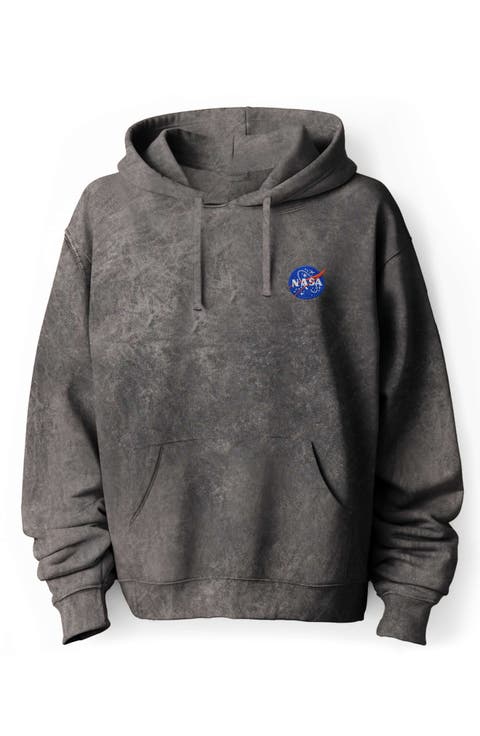 NASA Mineral Wash Hoodie Dalix NASA Embroidered Fleece Hoodie Mineral Wash Long Sleeve Sweatshirt Me