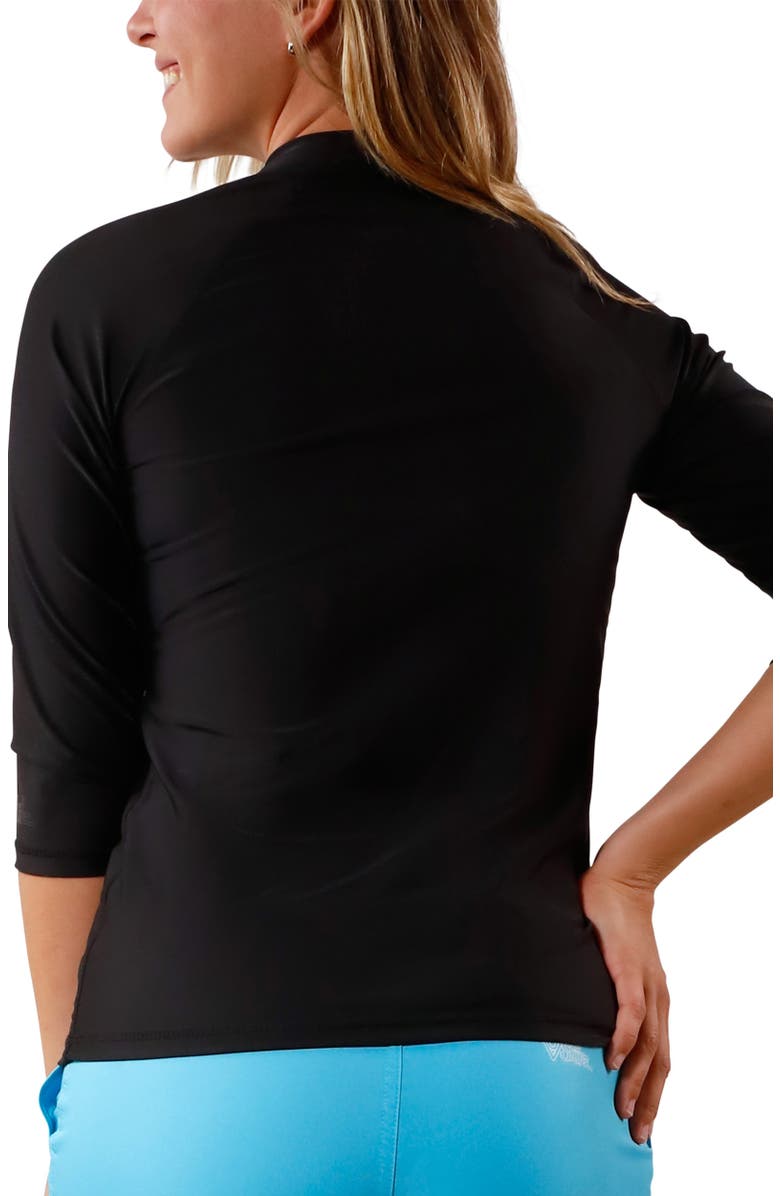 UV Skinz V-Neck Sun & Swim Shirt, Alternate, color, Black