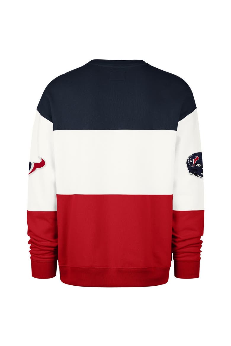 Men's '47 Navy/Red Houston Texans Breeze Maximalist Sweatshirt, Alternate, color, Navy