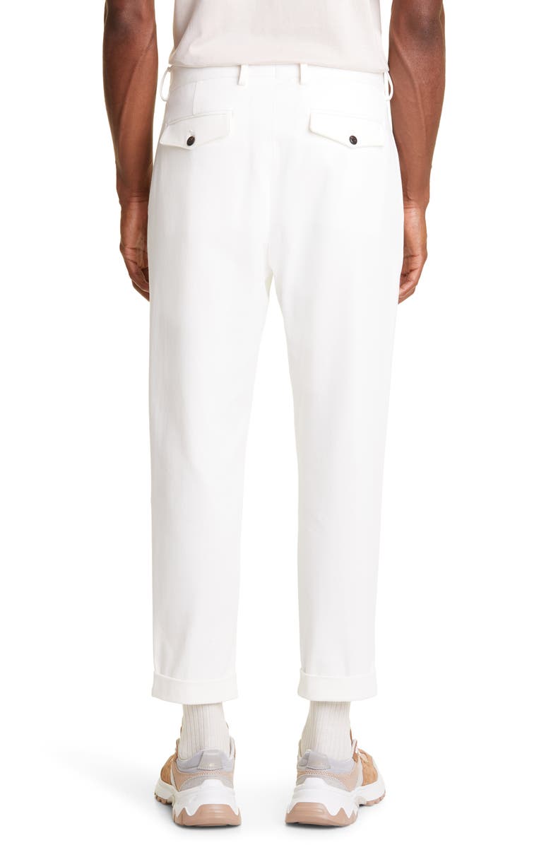 Eleventy Pleated Stretch Cotton Gabardine Pants, Alternate, color, 