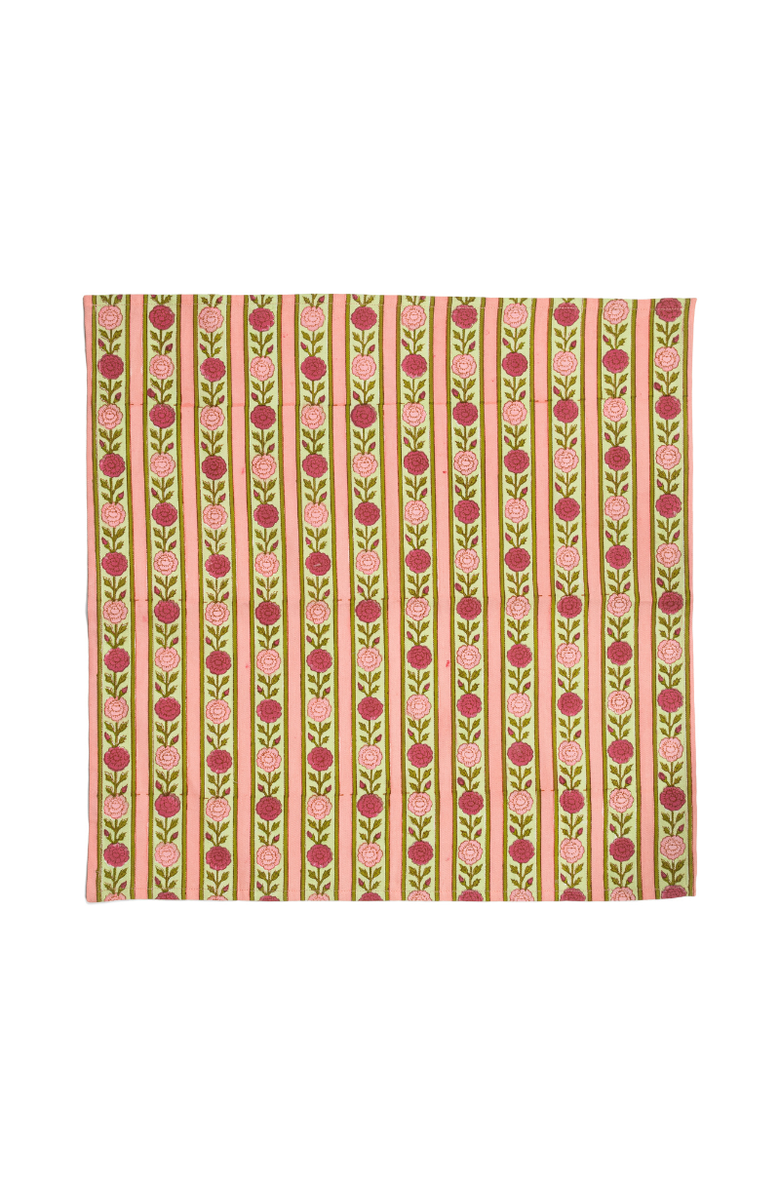 Inner Child Vintage Floral Stripe Napkins - Set of 4, Main, color, Green