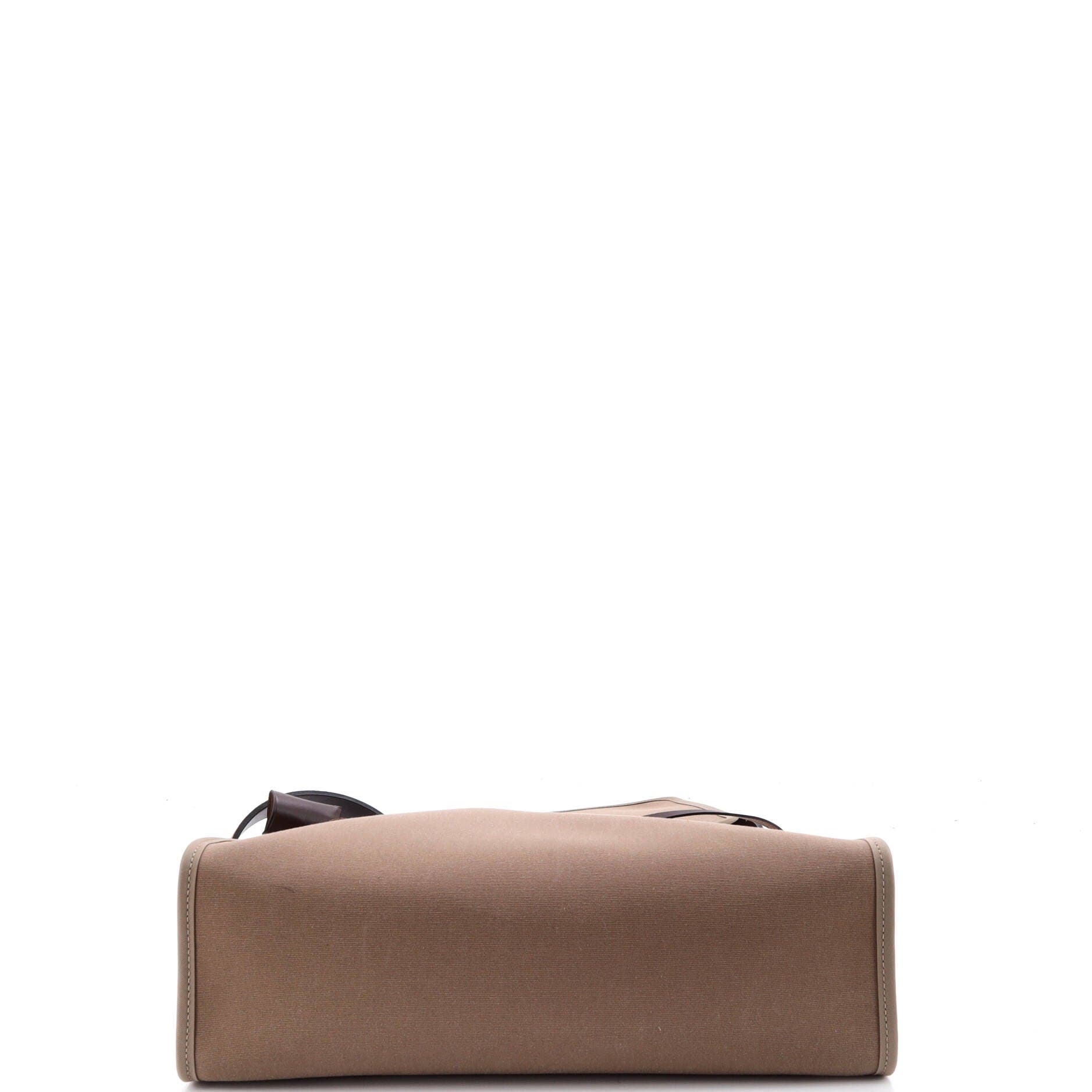 Pre-Owned Hermes Herbag Zip Leather and Toile 31, Alternate, color, Etoupe