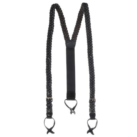 Men's Leather Turner Braided Button-end Suspenders