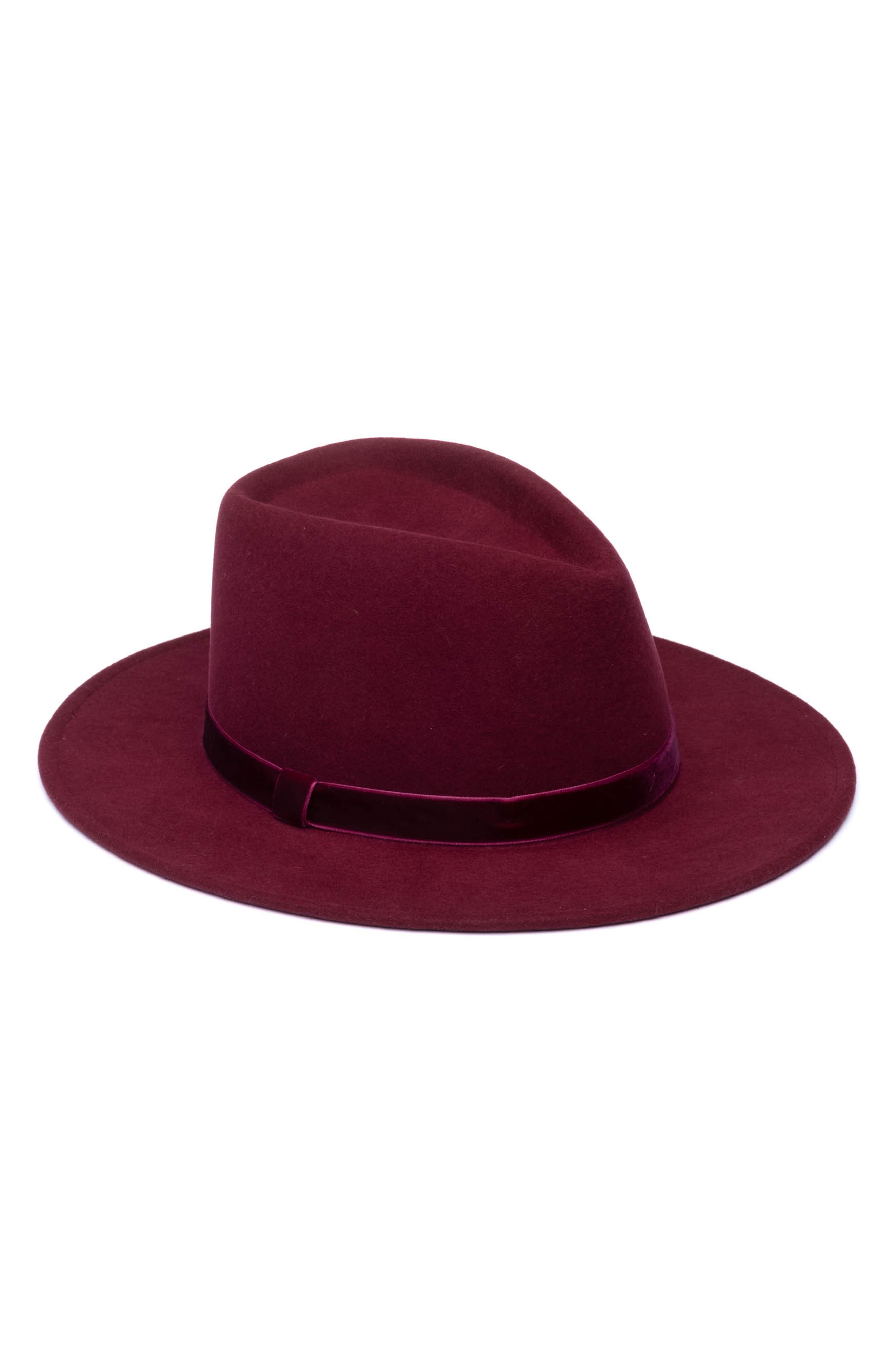 Eugenia Kim Velvet Trim Wool Fedora Hat