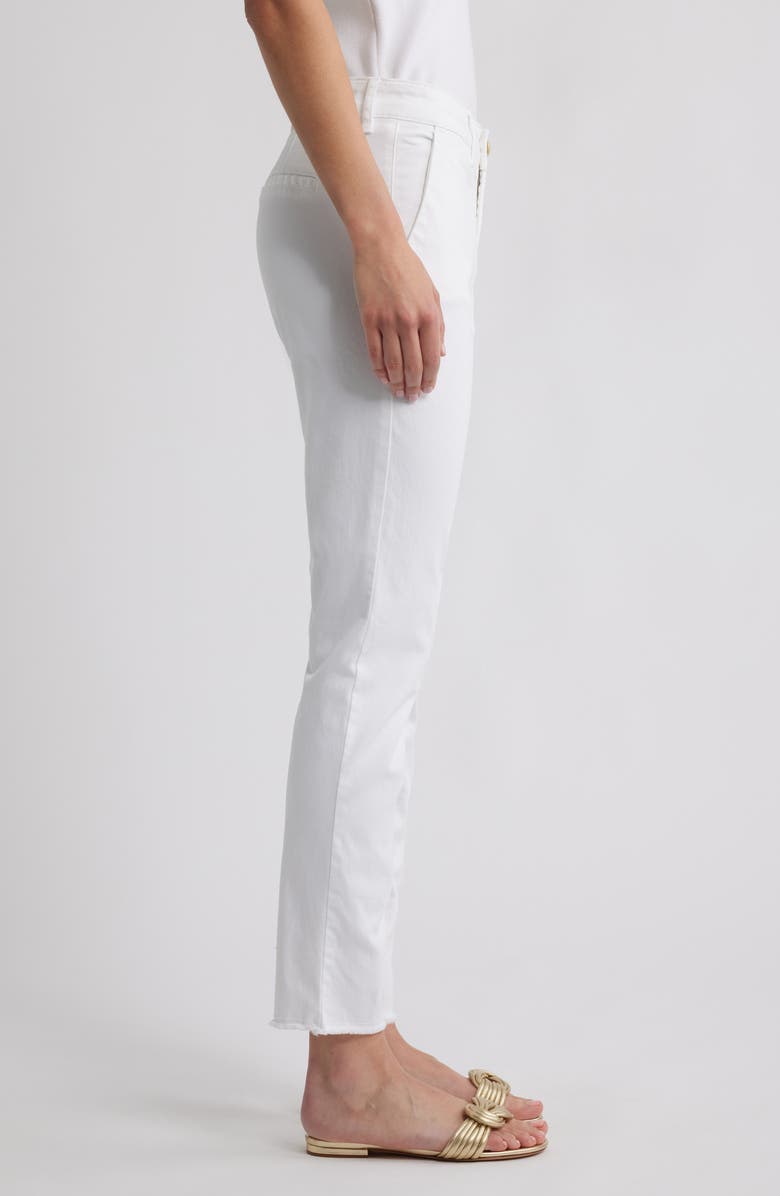 KOBI HALPERIN Cathy Slim Fit Fray Hem Jeans, Alternate, color, White