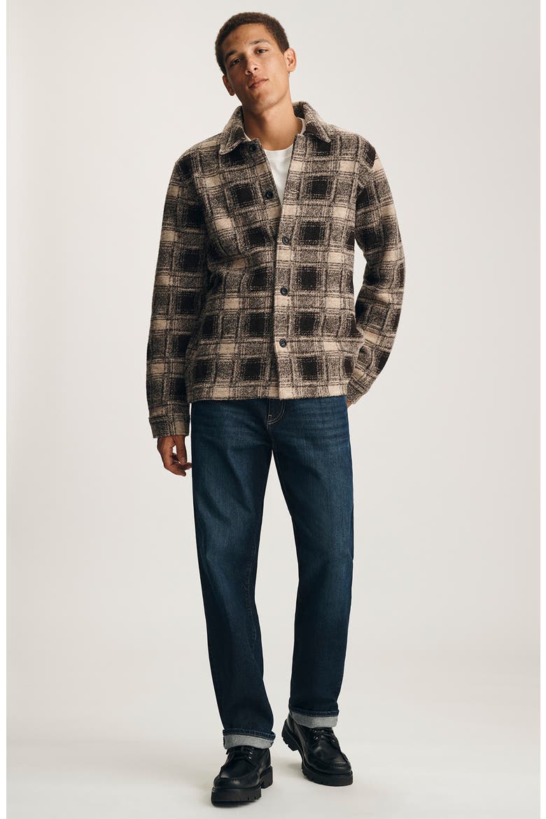 Check Wool Blend Overshirt, Alternate, color, BROWN