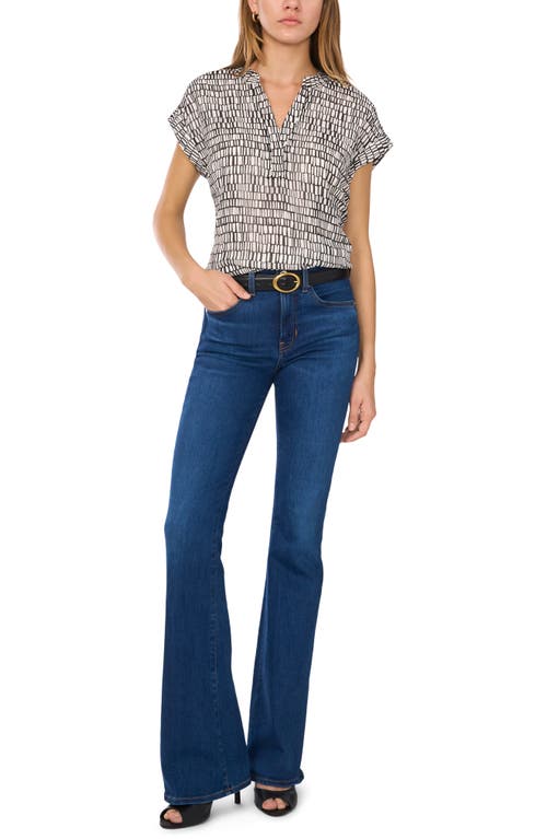 Vince Camuto Abstract Print Top In Rich Black