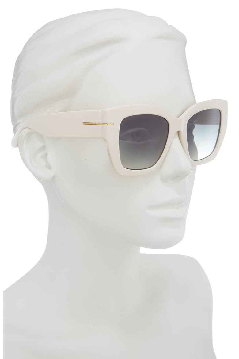 Glam Cat Eye Sunglasses, Alternate, color, IVORY