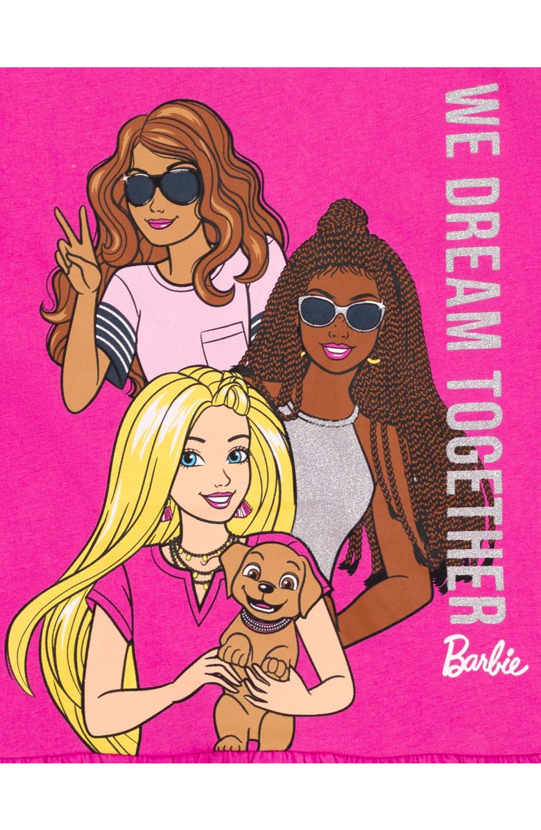 Barbie T-Shirt & Woven Shorts Set, Alternate, color, Hot Pink, We Dream Together