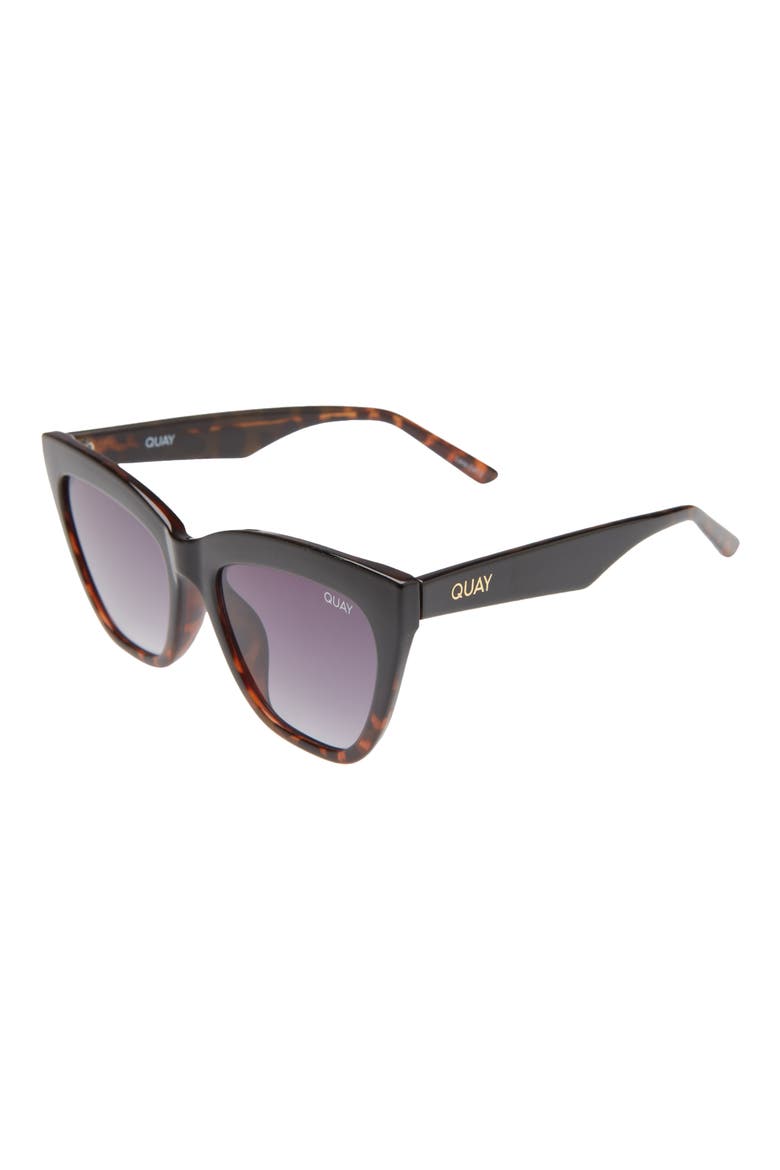 Australia For Keeps 56mm Cat Eye Sunglasses, Alternate, color, BLKTRT SMK