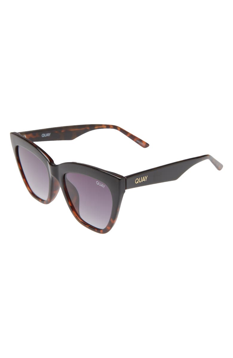 QUAY Australia For Keeps 56mm Cat Eye Sunglasses, Alternate, color, Blktrt Smk