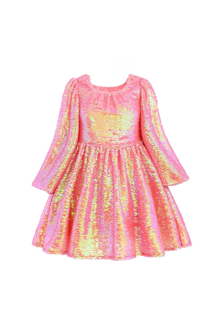 Iridescent Sequin Dress, Alternate, color, Pink