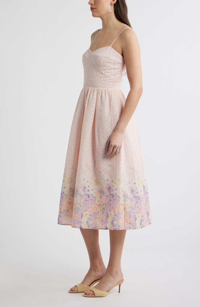 Chelsea28 Seamed Bodice Broderie Anglaise Dress, Alternate, color, Pink Rosewater