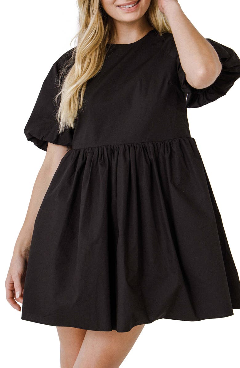 English Factory Balloon Sleeve Minidress, Alternate, color, 