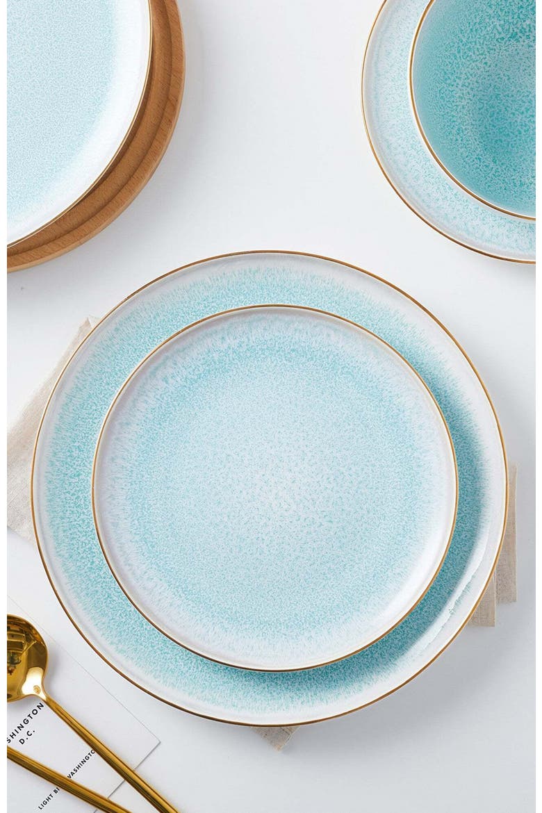 Josephine Porcelain 4-Piece Salad Plate Set, Alternate, color, Mint