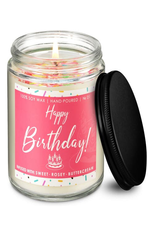 Birthday Candle Gift Set, 7oz Scented Soy Happy Birthday Candles