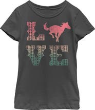 Lost Gods Girl's Lost Gods Horse Retro Love Text Graphic T-Shirt
