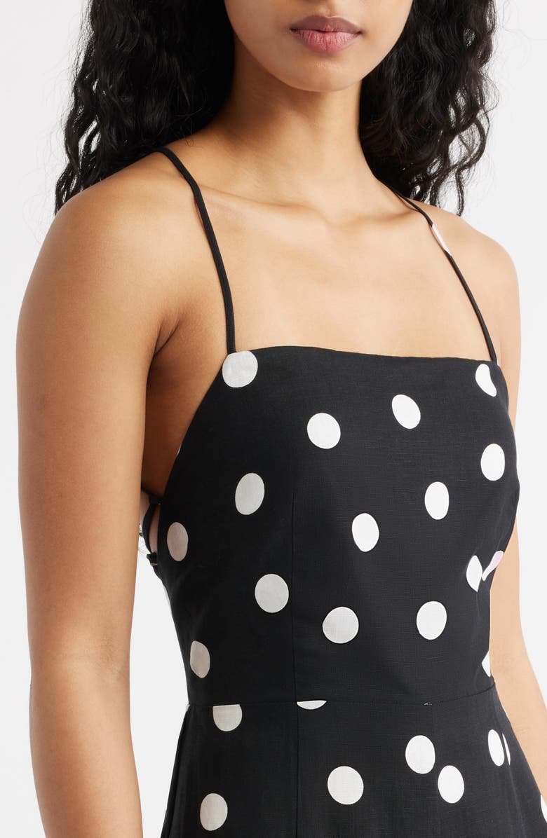 MANGO Doty Polka Dot Dress, Alternate, color, Black