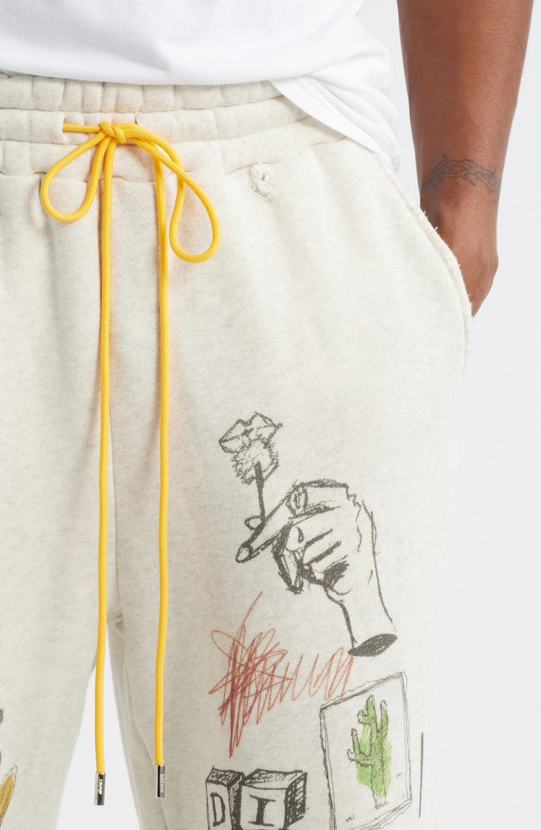 DIET STARTS MONDAY Doodle Wide Leg Sweatpants, Alternate, color, Heather Grey