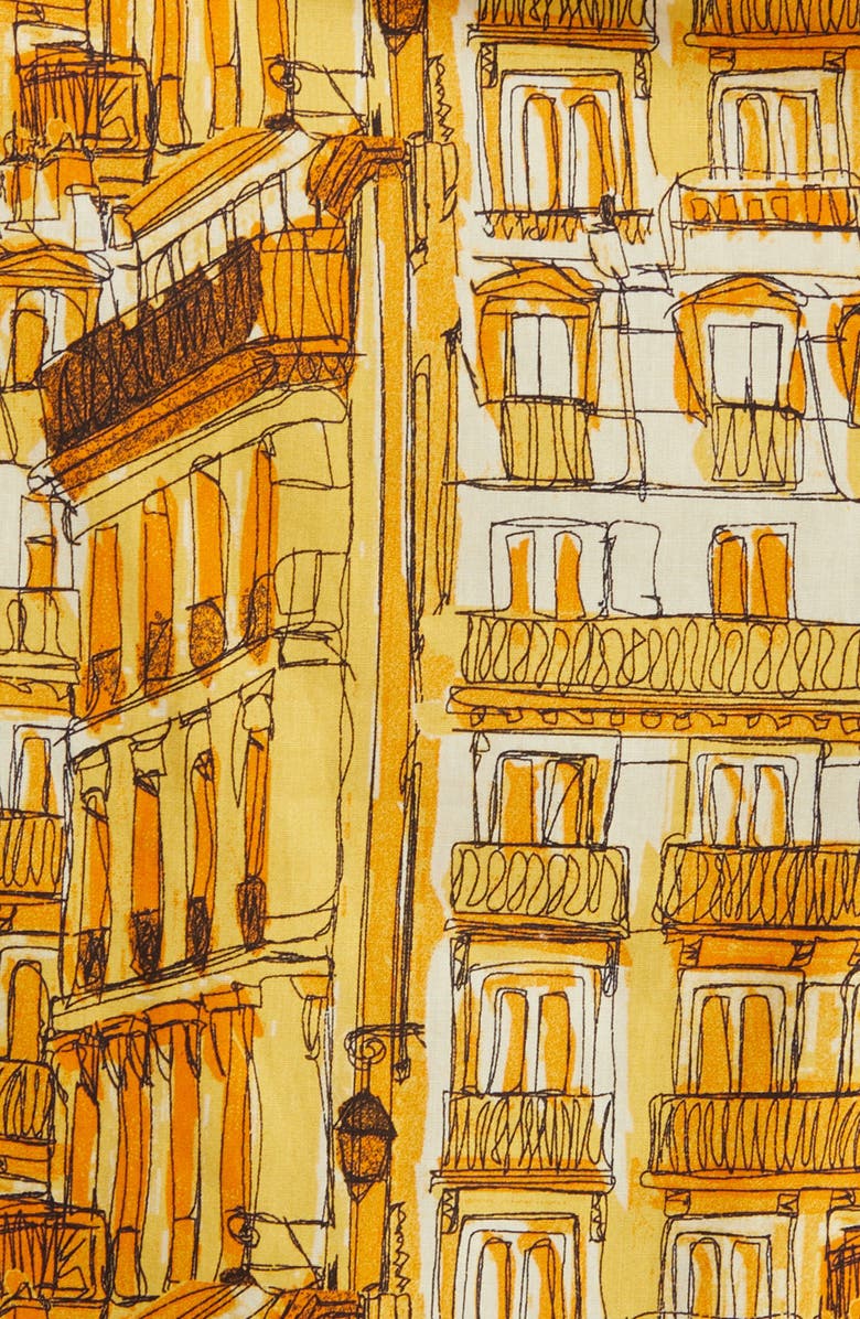 SOMETHING NEW Victoria Print Crop Button-Up Shirt, Alternate, color, 