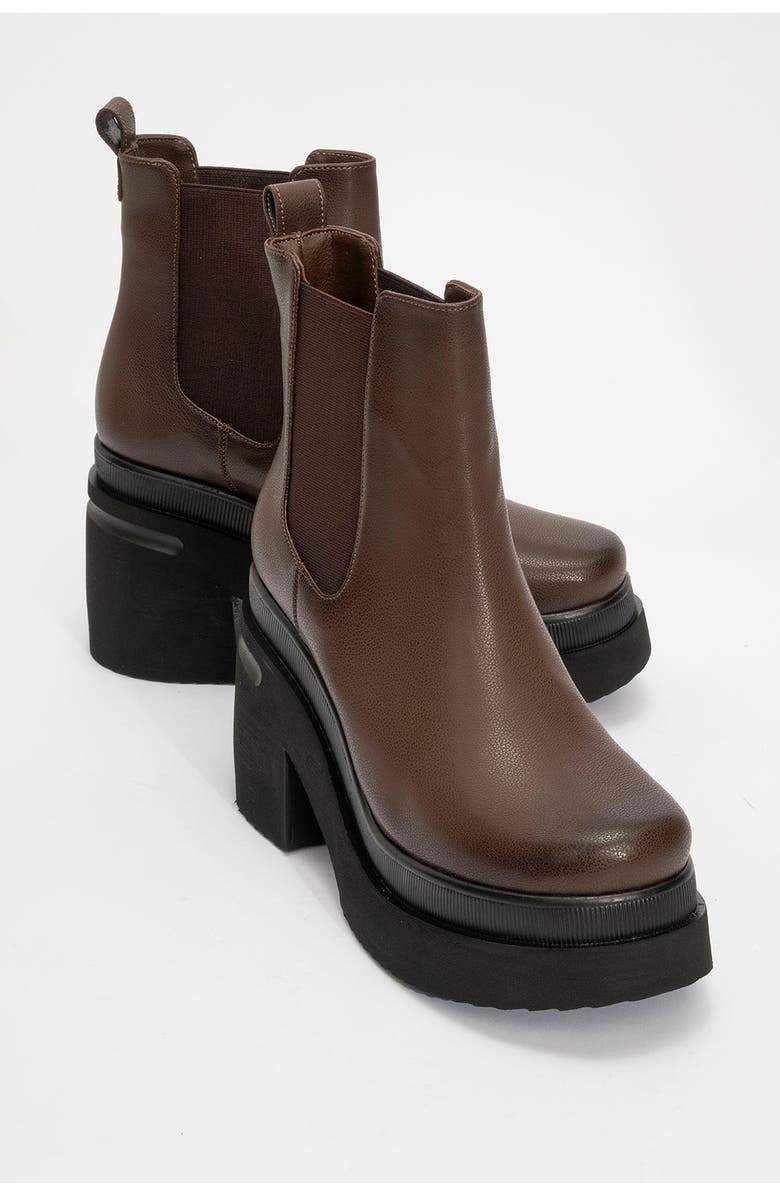 Prologue Shoes Antwerp Chelsea Boot, Main, color, Brown Faux Leather