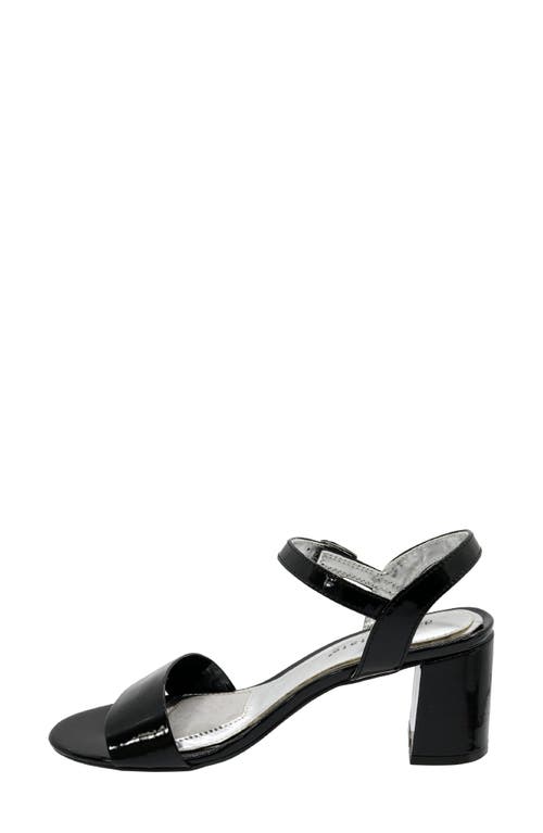 David Tate Ageless Ankle Strap Sandal In Black Patent