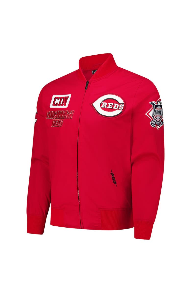 PRO STANDARD Men's Pro Standard Red Cincinnati Reds Area Code Twill Full-Zip Jacket, Alternate, color, Red