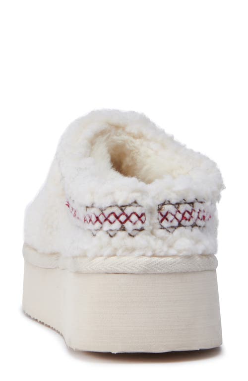 Azalea Wang Damari Faux Shearling Slipper In White