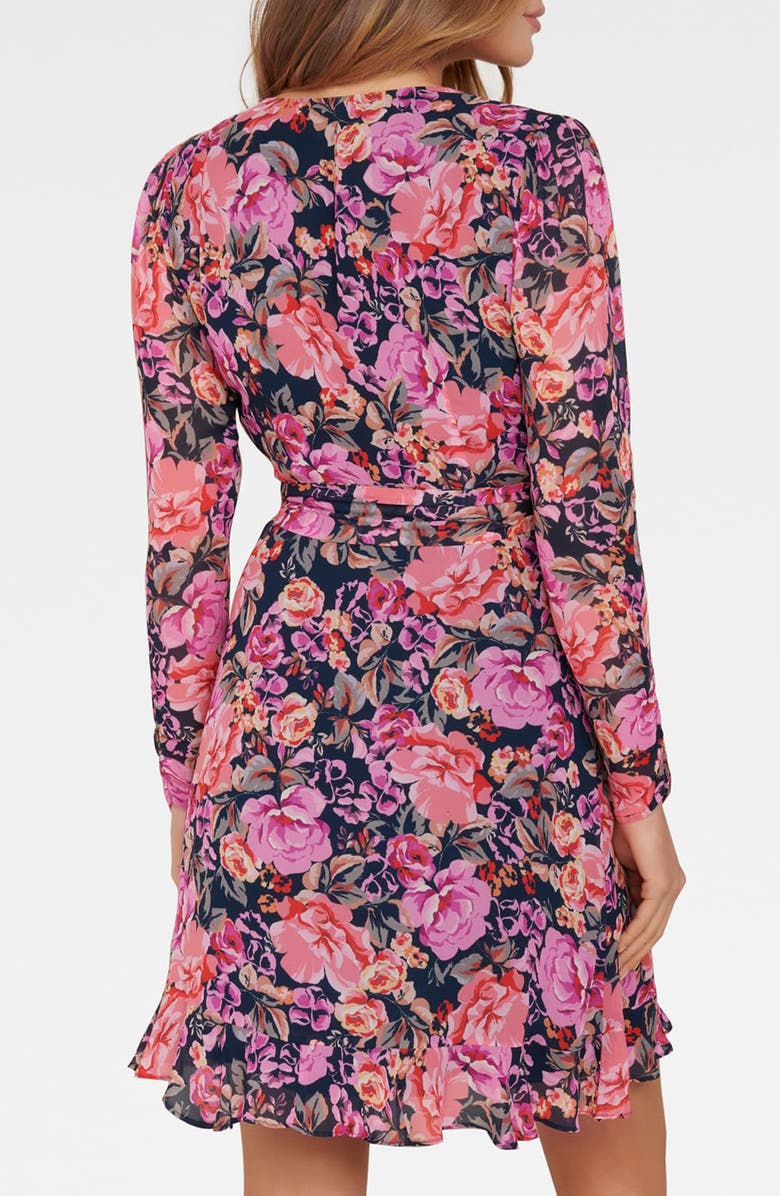 Ever New Larissa Long Sleeve Ruched Wrap Dress, Alternate, color, 