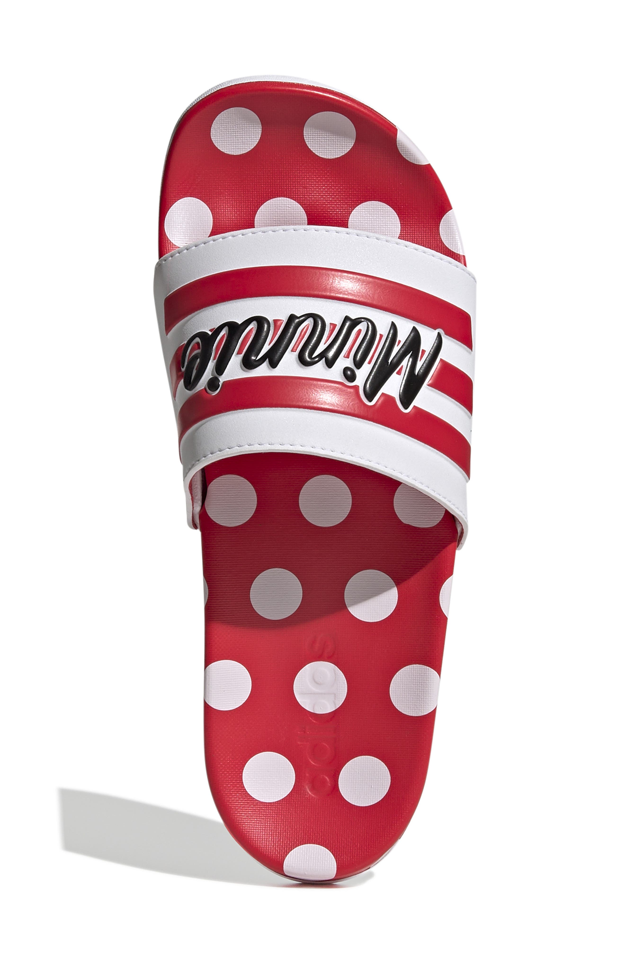 Adilette Comfort Slide Sandal, Alternate, color, WHITE/ RAY RED/ CORE BLACK