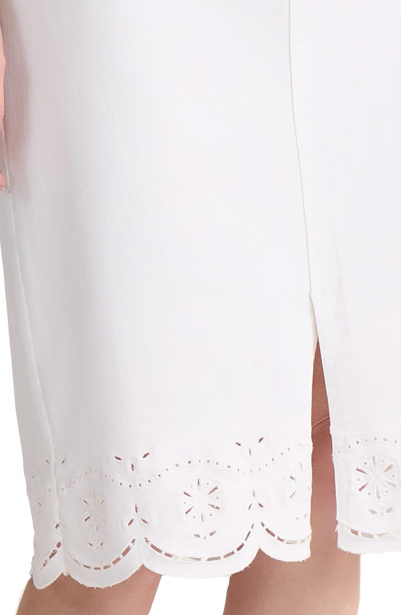 Jones New York Lexington Scallop Hem Skirt, Alternate, color, Soft White