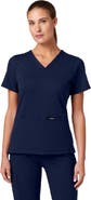 JAANUU Cesi Women's 2-Pocket Slim Knit V-Neck Scrub Top