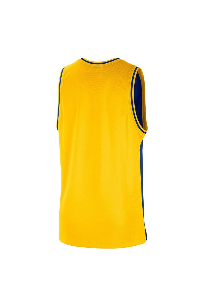 Men's Nike Royal/Gold Golden State Warriors Courtside Versus Force Split DNA Performance Mesh Tank Top, Alternate, color, Royal
