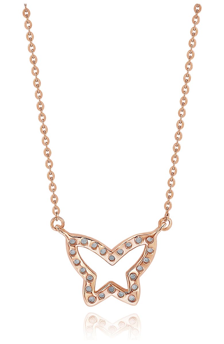 SUZY LEVIAN Diamond Butterfly Necklace - 0.30ct., Alternate, color, Rose