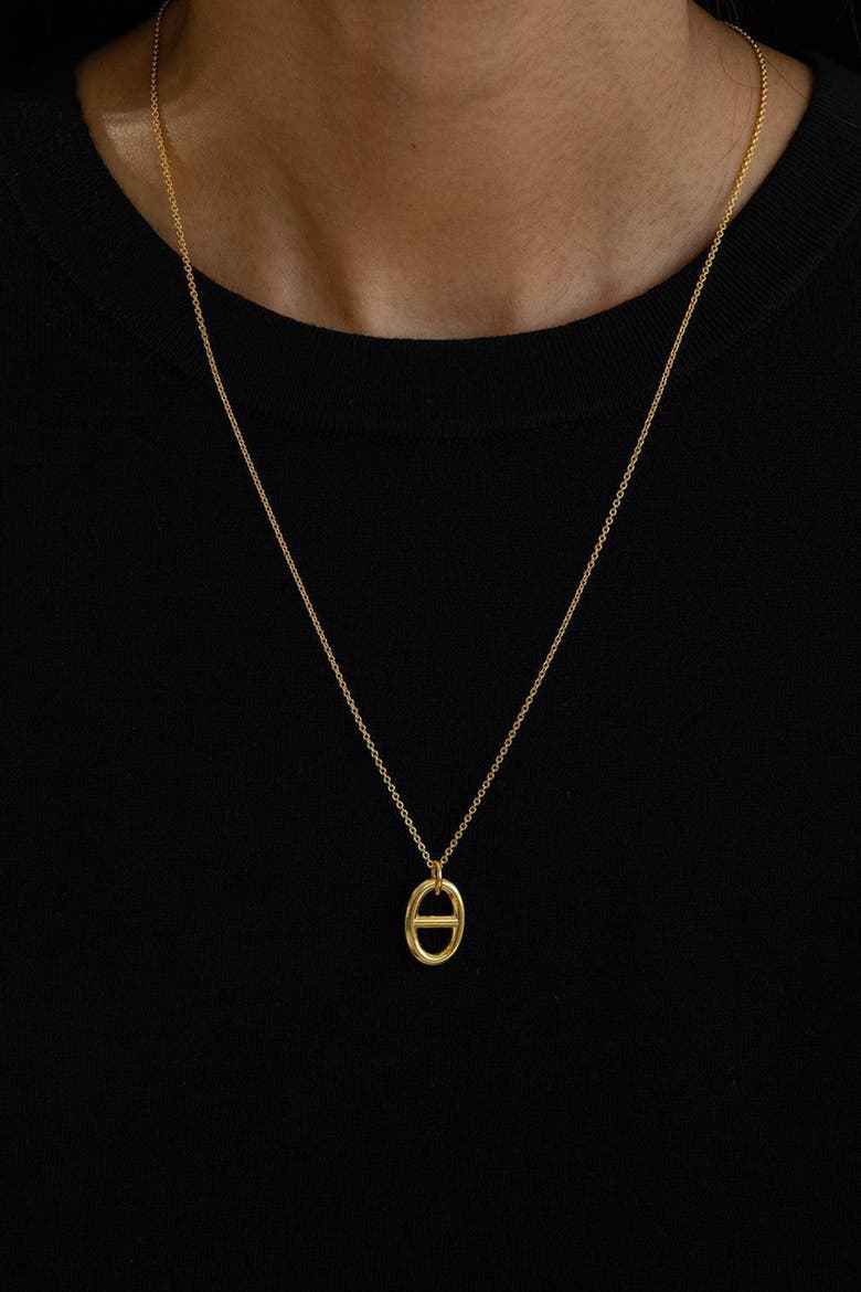 Sterling Silver 18k Gold Plated Erin Circle Necklace Dainty Charm, Alternate, color, Gold