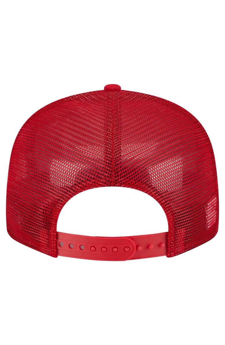 New Era Men's New Era Scarlet Ohio State Buckeyes Split Panel 9FIFTY Snapback Trucker Hat, Alternate, color, Scarlet