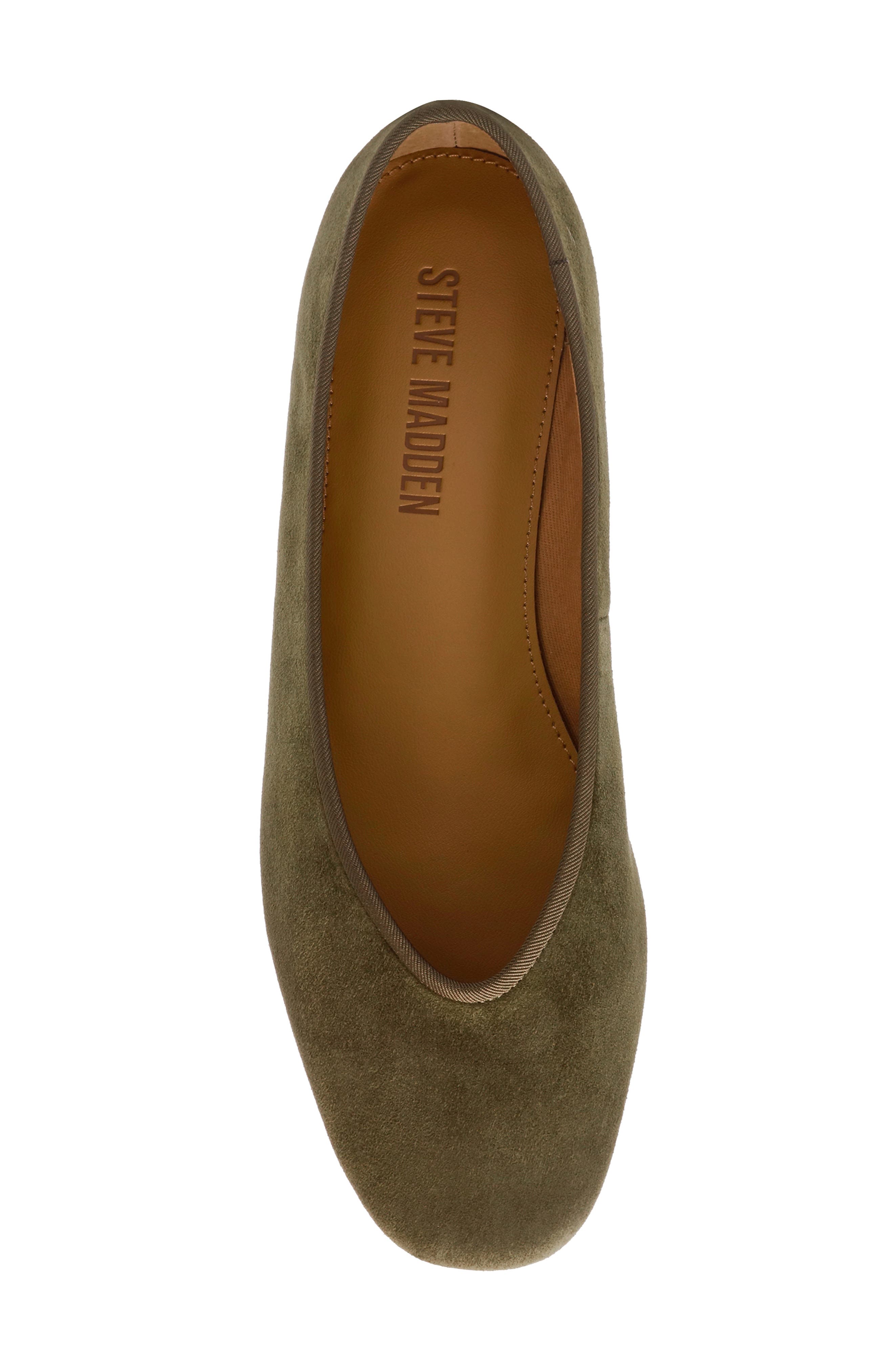 Steve Madden Pipa Ballet Flat, Alternate, color, Olive Suede