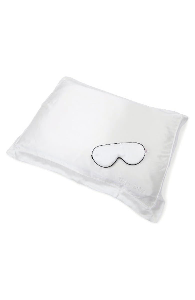 White Lotus Beauty Luxurious 100% Mulberry Silk Pillowcase and Eye Mask Set, Main, color, White