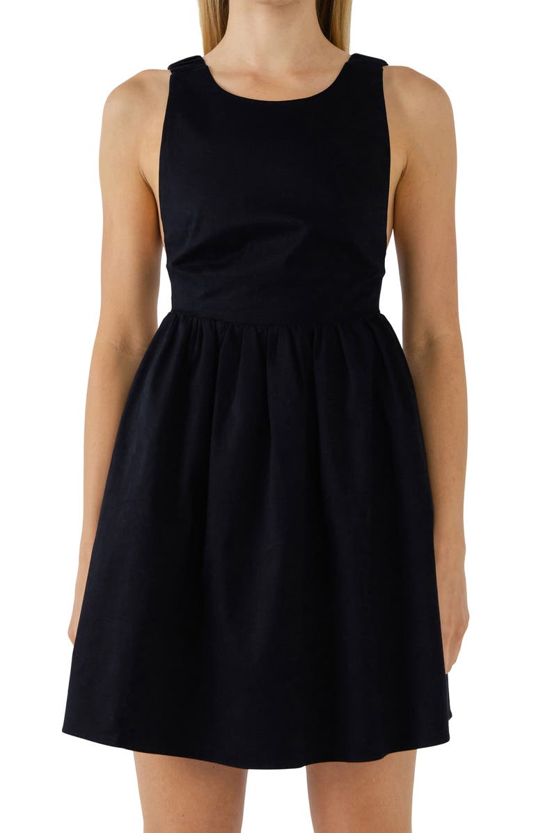 Grey Lab Open Elastic Back Minidress, Alternate, color, Black