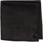 CLIFTON WILSON Black Sueded Cotton Pocket Square