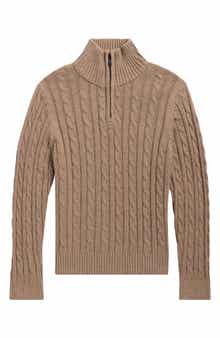 Kids' Heather Cable Knit Quarter-Zip Sweater