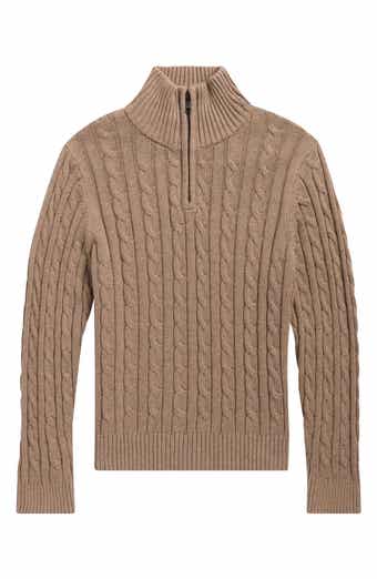 Kids' Heather Cable Knit Quarter-Zip Sweater