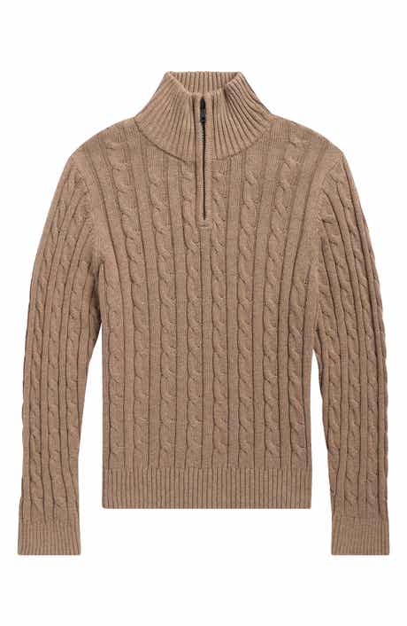 Kids' Heather Cable Knit Quarter-Zip Sweater