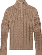 Calvin Klein Kids' Heather Cable Knit Quarter-Zip Sweater