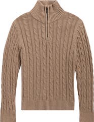 Calvin Klein Kids' Heather Cable Knit Quarter-Zip Sweater