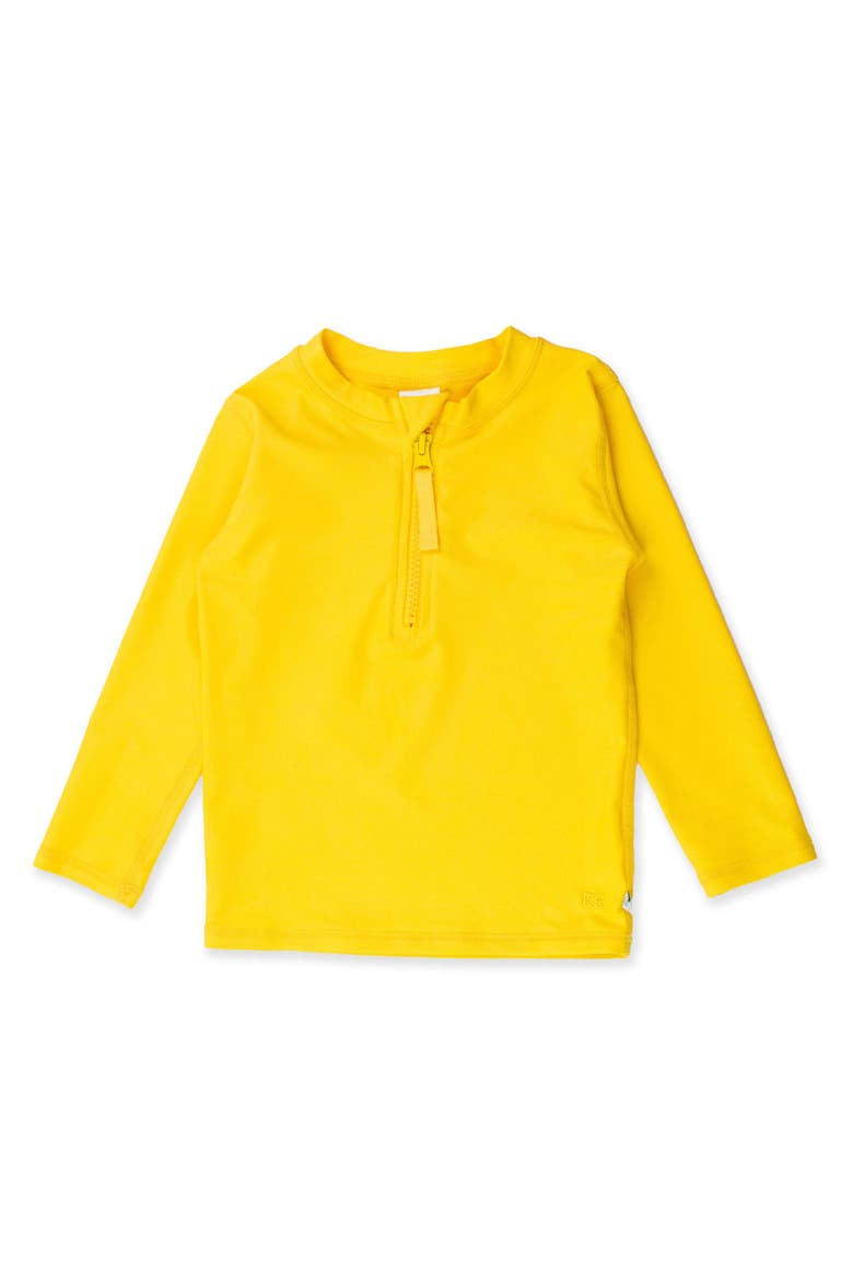 Boys UPF50+ Sun Protected Zipper Long Sleeve Rash Guard, Main, color, Neon Yellow
