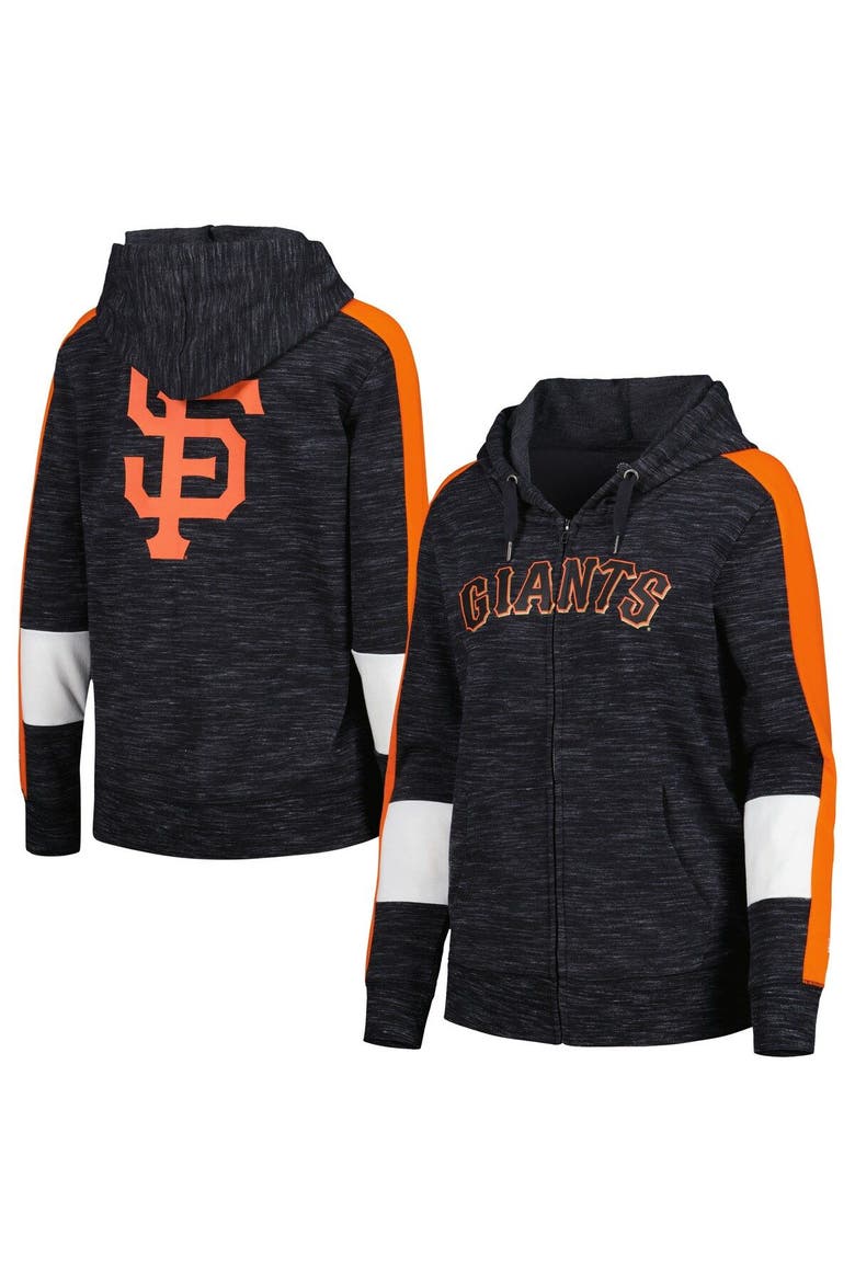 Women's New Era Black San Francisco Giants Colorblock Full-Zip Hoodie, Main, color, Black