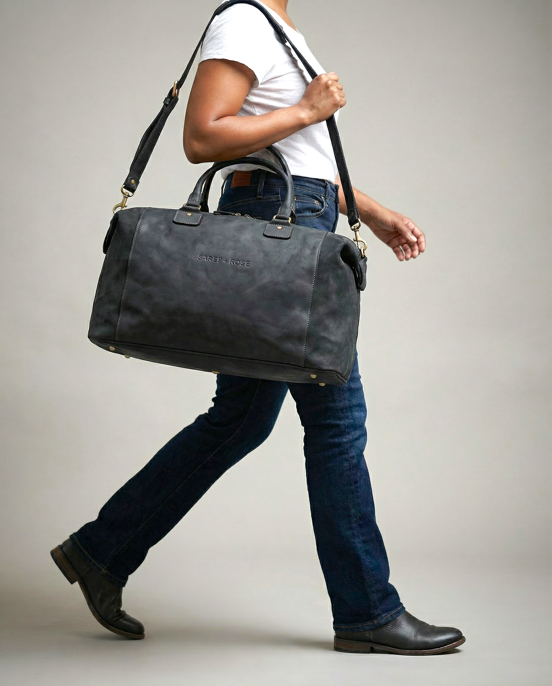 Sarep + Rose The Oakley Travel Weekend Bag, Alternate, color, Black Nubuck