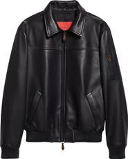 ISAIA Aviator Lambskin Leather Jacket